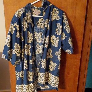 Sonoma Navy and Cream Floral Shirt